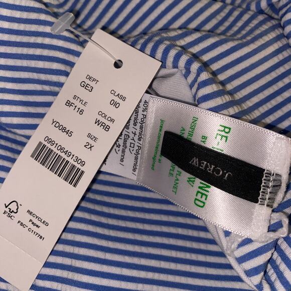 New J. Crew Seersucker Striped Hipster Bikini Swim Bathing Suit Bottom Size 2X - Picture 7 of 9